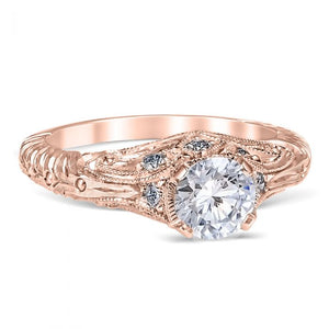 Whitehouse Brothers "Florin Leaf" Vintage Style Diamond Engagement Ring