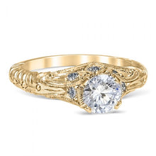 Load image into Gallery viewer, Whitehouse Brothers &quot;Florin Leaf&quot; Vintage Style Diamond Engagement Ring
