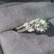 Load and play video in Gallery viewer, Artcarved &quot;Lilac&quot; Diamond Engagement Ring Featuring Leaf Carved Detailing
