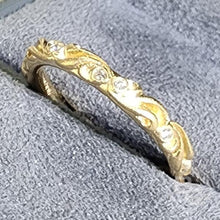 Load image into Gallery viewer, Artcarved &quot;Hayley&quot; Diamond Wedding Band Featuring Floral Carving Scrollwork
