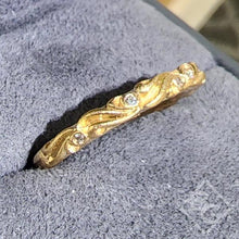Load image into Gallery viewer, Artcarved &quot;Hayley&quot; Diamond Wedding Band Featuring Floral Carving Scrollwork
