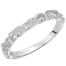 Load image into Gallery viewer, Artcarved &quot;Hayley&quot; Diamond Wedding Band Featuring Floral Carving Scrollwork
