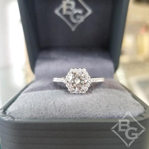 Artcarved "Lorelei" Hexagon Halo Diamond Engagement Ring