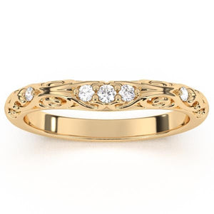 Artcarved "Peyton" Curved Filigree Diamond Wedding Band