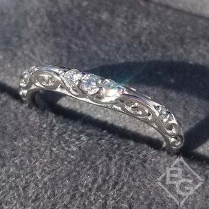 Artcarved "Peyton" Curved Filigree Diamond Wedding Band