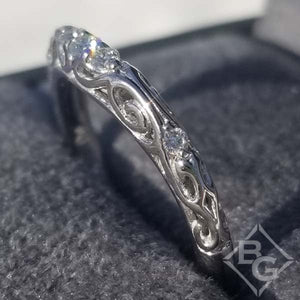 Artcarved "Peyton" Curved Filigree Diamond Wedding Band