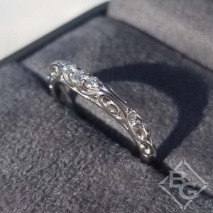 Artcarved "Peyton" Curved Filigree Diamond Wedding Band
