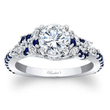 Load image into Gallery viewer, Barkev&#39;s Blue Sapphire Diamond Encrusted Petal Engagement Ring
