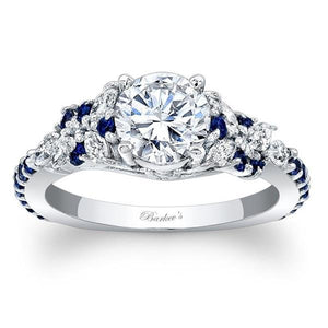 Barkev's Blue Sapphire Diamond Encrusted Petal Engagement Ring