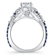 Load image into Gallery viewer, Barkev&#39;s Blue Sapphire Diamond Encrusted Petal Engagement Ring
