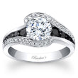 Load image into Gallery viewer, Barkev&#39;s &quot;Swirl Halo&quot; Black Diamond Engagement Ring
