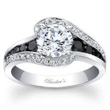 Load image into Gallery viewer, Barkev&#39;s &quot;Swirl Halo&quot; Black Diamond Engagement Ring
