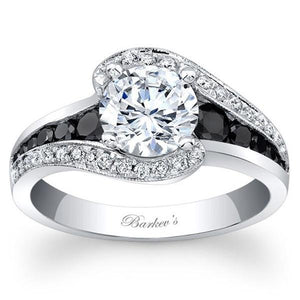 Barkev's "Swirl Halo" Black Diamond Engagement Ring