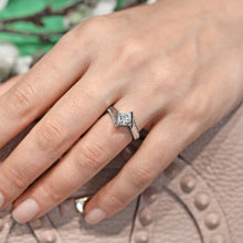 Load image into Gallery viewer, Barkev&#39;s Tension Twist Half Bezel Set Princess-Cut Diamond Engagement Ring

