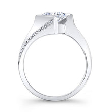 Load image into Gallery viewer, Barkev&#39;s Tension Twist Half Bezel Set Princess-Cut Diamond Engagement Ring
