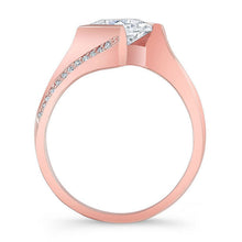 Load image into Gallery viewer, Barkev&#39;s Tension Twist Half Bezel Set Princess-Cut Diamond Engagement Ring
