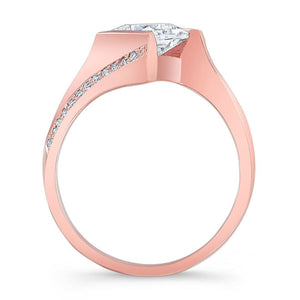 Barkev's Tension Twist Half Bezel Set Princess-Cut Diamond Engagement Ring