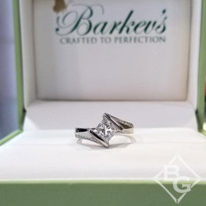 Barkev's Tension Twist Half Bezel Set Princess-Cut Diamond Engagement Ring