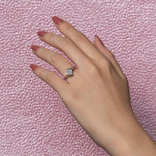 Load image into Gallery viewer, Barkev&#39;s Tension Twist Half Bezel Set Princess-Cut Diamond Engagement Ring
