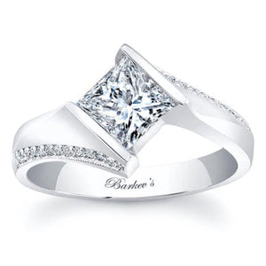 Barkev's Tension Twist Half Bezel Set Princess-Cut Diamond Engagement Ring