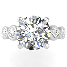 Load image into Gallery viewer, Ben Garelick Bella Round Lab-Grown Diamond Engagement Ring with Bezel Set Marquise Side Diamonds
