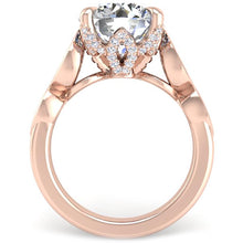 Load image into Gallery viewer, Ben Garelick Bella Round Lab-Grown Diamond Engagement Ring with Bezel Set Marquise Side Diamonds
