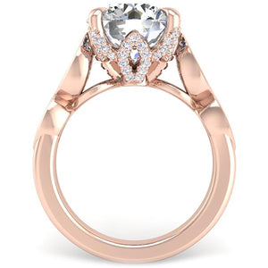Ben Garelick Bella Round Lab-Grown Diamond Engagement Ring with Bezel Set Marquise Side Diamonds