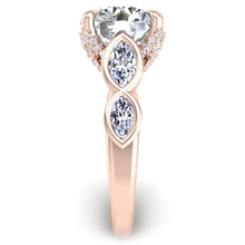 Load image into Gallery viewer, Ben Garelick Bella Round Lab-Grown Diamond Engagement Ring with Bezel Set Marquise Side Diamonds
