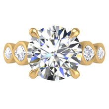 Load image into Gallery viewer, Ben Garelick Bella Round Lab-Grown Diamond Engagement Ring with Bezel Set Marquise Side Diamonds
