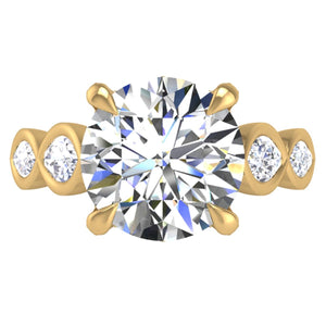 Ben Garelick Bella Round Lab-Grown Diamond Engagement Ring with Bezel Set Marquise Side Diamonds