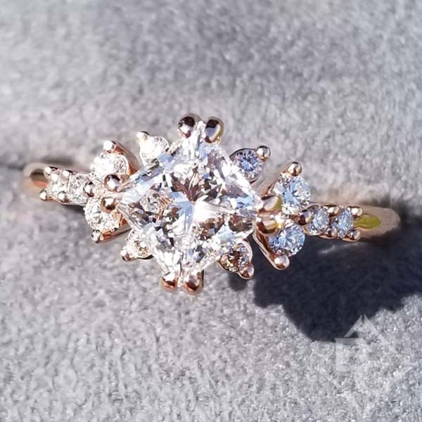 Ben Garelick Compass Set Princess Cut Starlight Engagement Ring