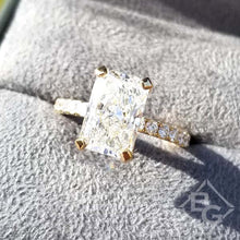 Load image into Gallery viewer, Ben Garelick Elongated Radiant Hidden Halo Diamond Engagement Ring

