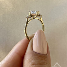 Load image into Gallery viewer, Ben Garelick Princess Cut Compass Set Moonglow Diamond Engagement Ring
