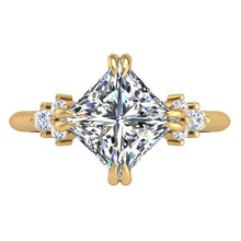 Load image into Gallery viewer, Ben Garelick Princess Cut Compass Set Moonglow Diamond Engagement Ring
