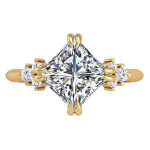 Ben Garelick Princess Cut Compass Set Moonglow Diamond Engagement Ring