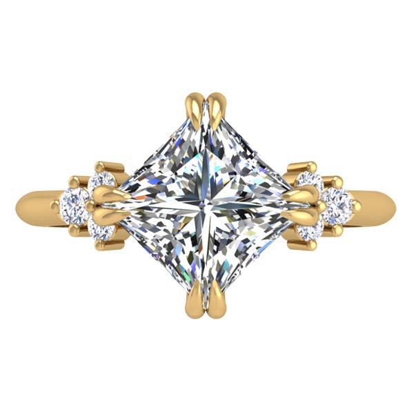 Ben Garelick Princess Cut Compass Set Moonglow Diamond Engagement Ring