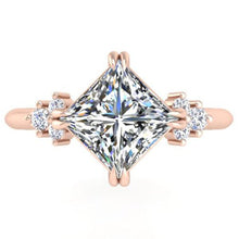 Load image into Gallery viewer, Ben Garelick Princess Cut Compass Set Moonglow Diamond Engagement Ring
