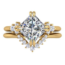Load image into Gallery viewer, Ben Garelick Princess Cut Compass Set Moonglow Diamond Engagement Ring

