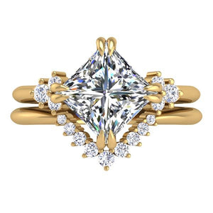 Ben Garelick Princess Cut Compass Set Moonglow Diamond Engagement Ring