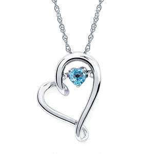 Ben Garelick "Shimmering Heart" Blue Topaz Heart Pendant