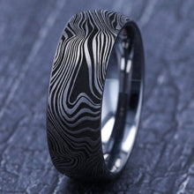 Load image into Gallery viewer, Benchmark &quot;The Gladiator&quot; 8MM Comfort Fit Wave Design Wedding Band
