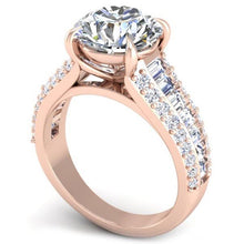Load image into Gallery viewer, BGLG Mini-Montauk Round &amp; Baguette Lab-Grown Diamond Engagement Ring
