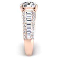 Load image into Gallery viewer, BGLG Mini-Montauk Round &amp; Baguette Lab-Grown Diamond Engagement Ring
