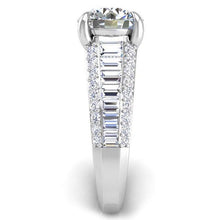 Load image into Gallery viewer, BGLG Mini-Montauk Round &amp; Baguette Lab-Grown Diamond Engagement Ring
