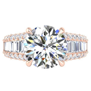 BGLG Mini-Montauk Round & Baguette Lab-Grown Diamond Engagement Ring