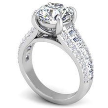 Load image into Gallery viewer, BGLG Mini-Montauk Round &amp; Baguette Lab-Grown Diamond Engagement Ring
