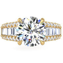 Load image into Gallery viewer, BGLG Mini-Montauk Round &amp; Baguette Lab-Grown Diamond Engagement Ring
