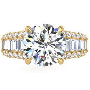 BGLG Mini-Montauk Round & Baguette Lab-Grown Diamond Engagement Ring