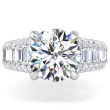 Load image into Gallery viewer, BGLG Mini-Montauk Round &amp; Baguette Lab-Grown Diamond Engagement Ring
