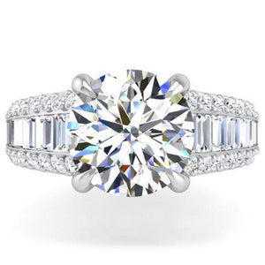 BGLG Mini-Montauk Round & Baguette Lab-Grown Diamond Engagement Ring